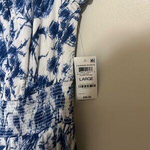 Blue and White Fashion Basics Dress - Large